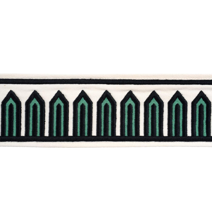 Schumacher Bonaparte Tape Green Trim Sample 85381
