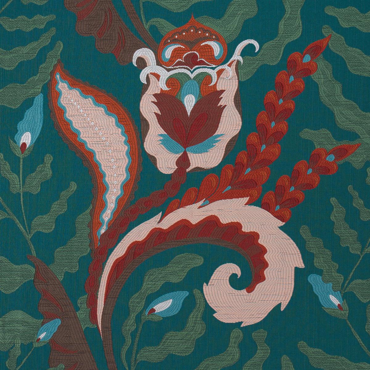 Schumacher Jaipur Fantaisie Turquoise Fabric 85490