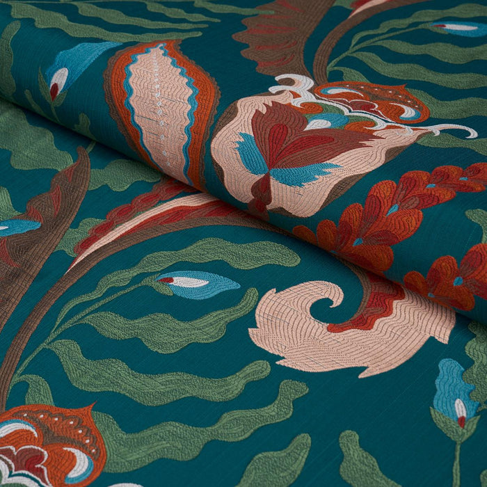 Schumacher Jaipur Fantaisie Turquoise Fabric 85490