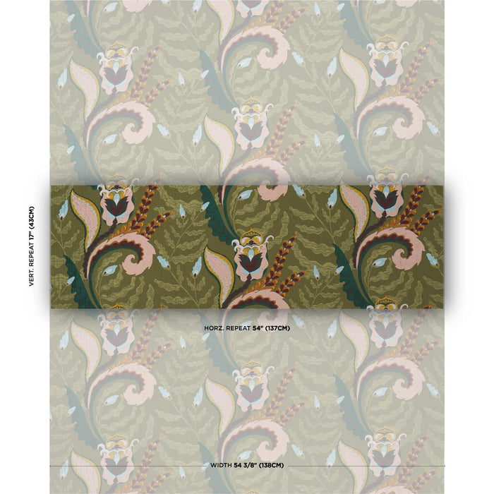 Schumacher Jaipur Fantaisie Moss Fabric 85491