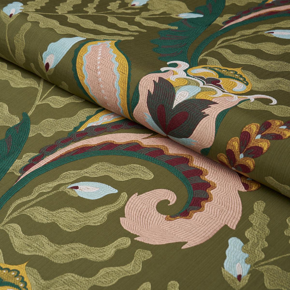 Schumacher Jaipur Fantaisie Moss Fabric 85491