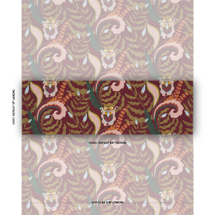 Schumacher Jaipur Fantaisie Aubergine Fabric 85492