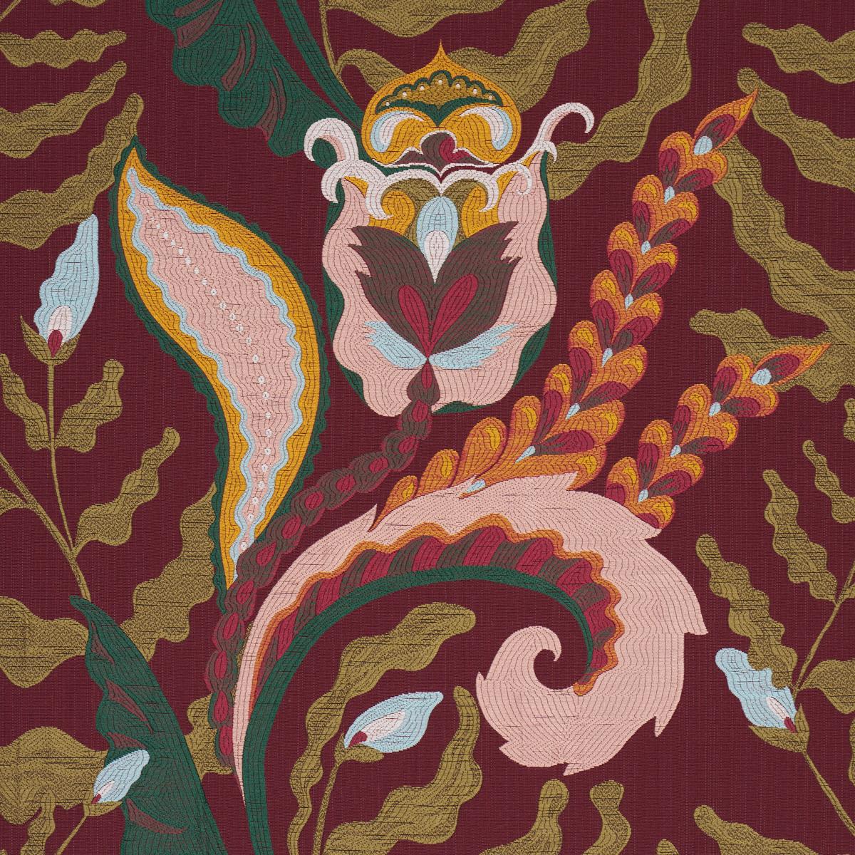 Schumacher Jaipur Fantaisie Aubergine Fabric 85492