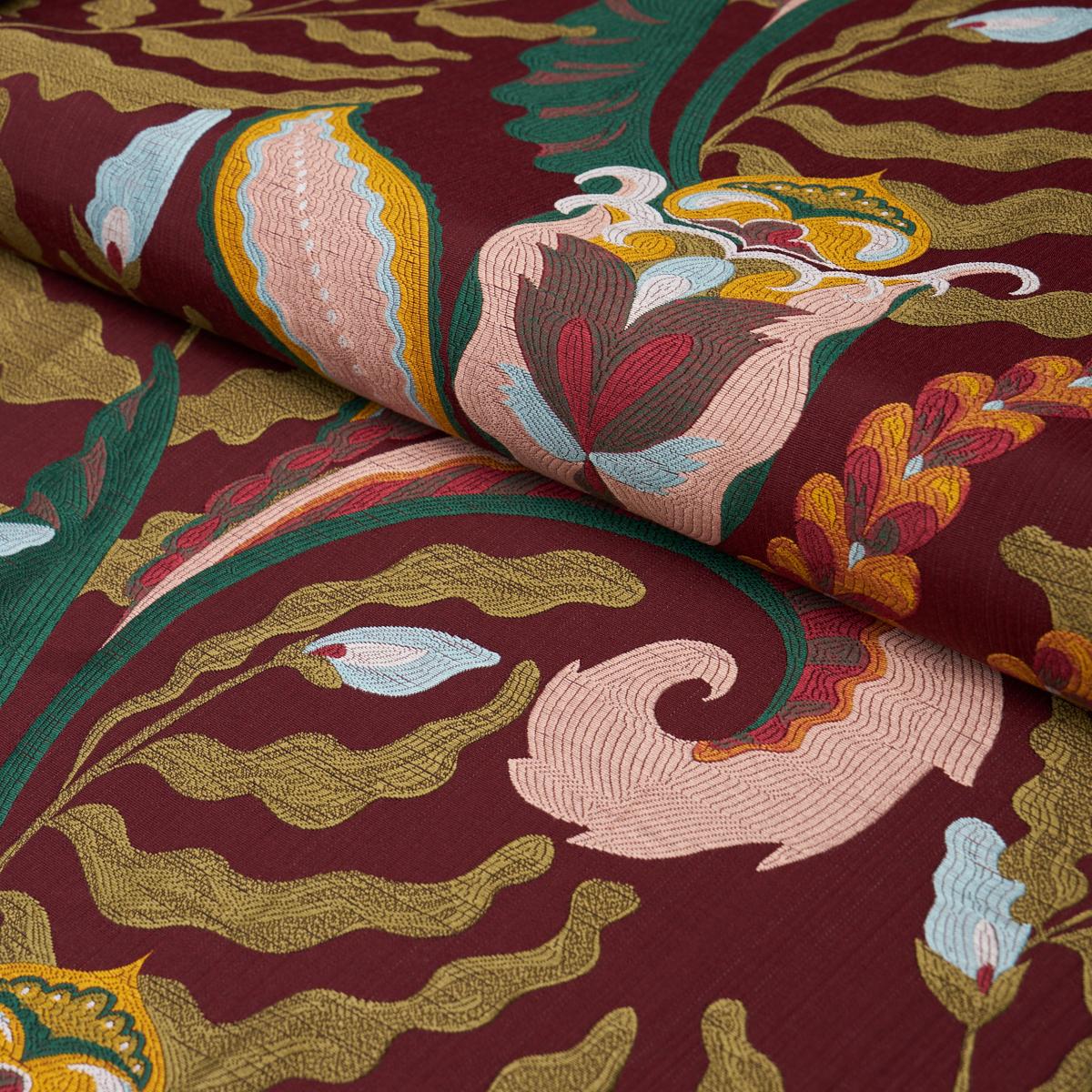 Schumacher Jaipur Fantaisie Aubergine Fabric 85492