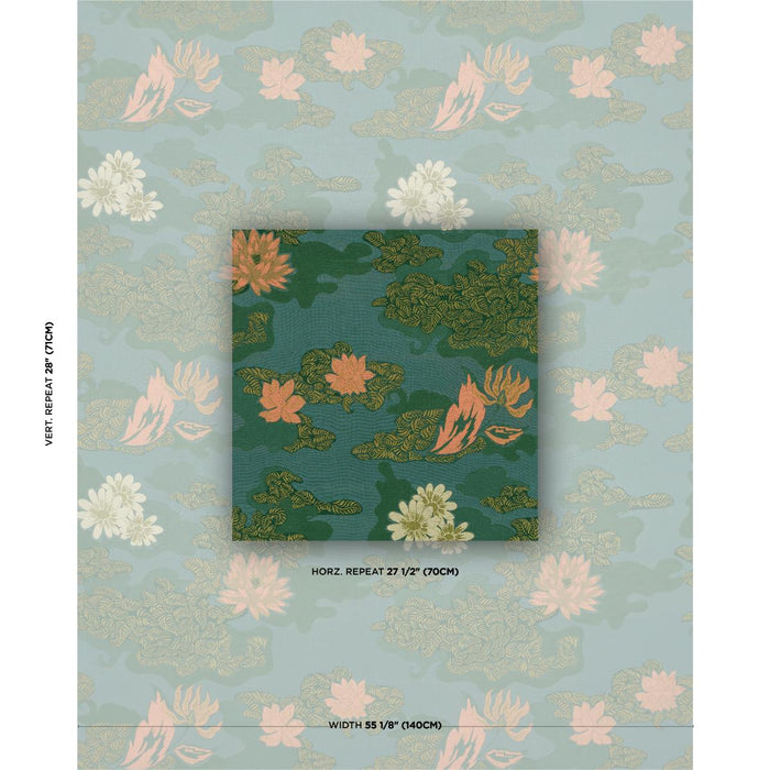 Schumacher Lian Dream Turquoise Fabric 85500