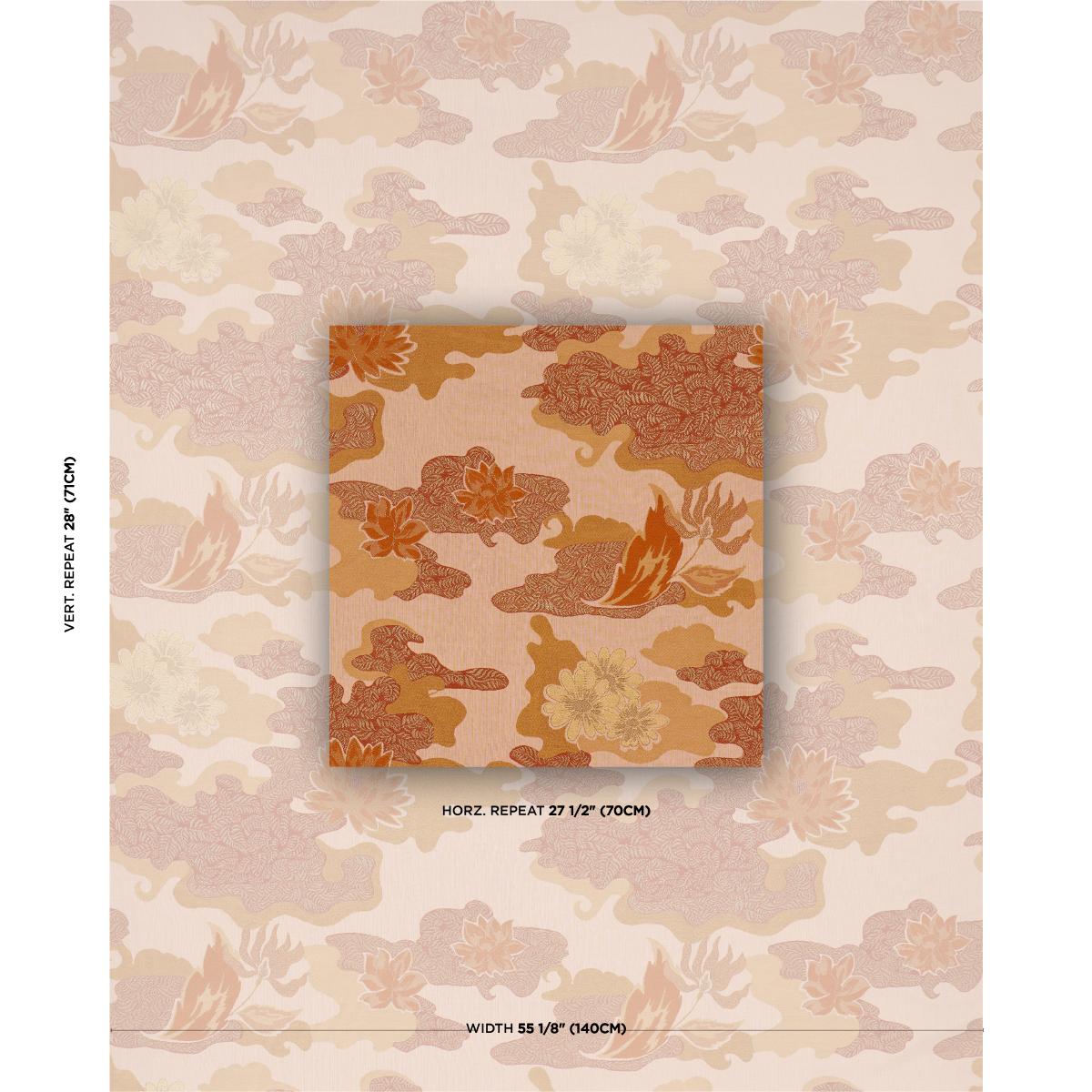 Schumacher Lian Dream Coral Fabric Sample 85501