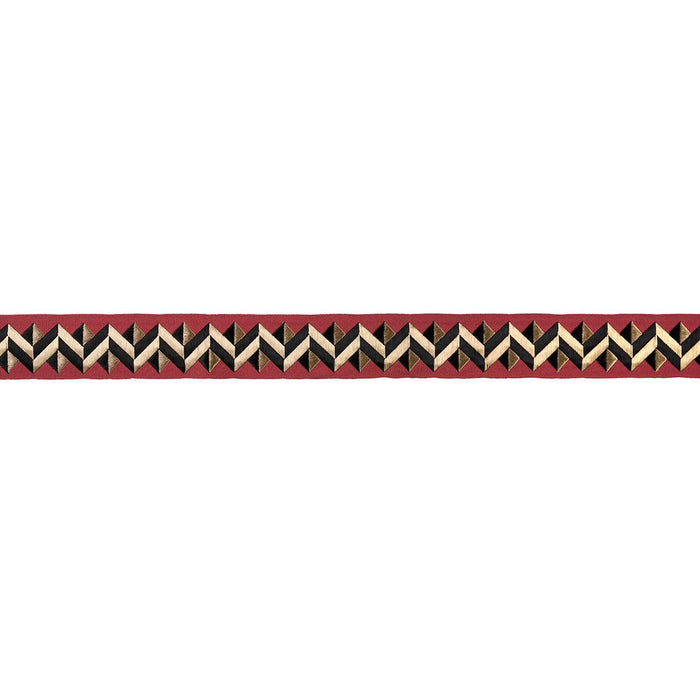 Schumacher Zigzag Moderne Tape Red Trim 85580