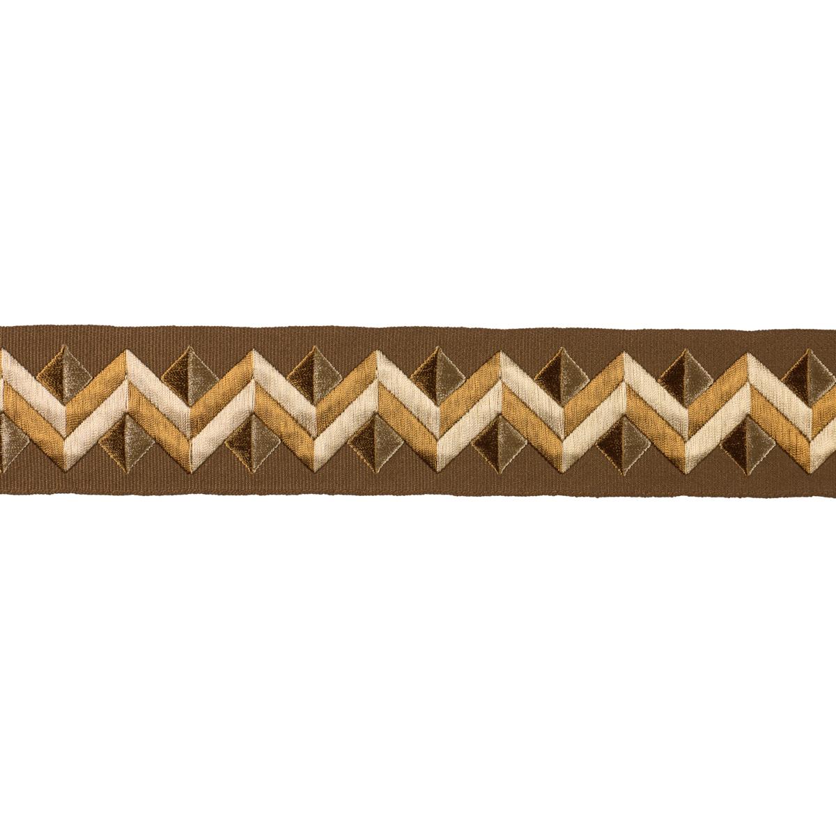 Schumacher Zigzag Moderne Tape Tiger'S Eye Trim Sample 85581