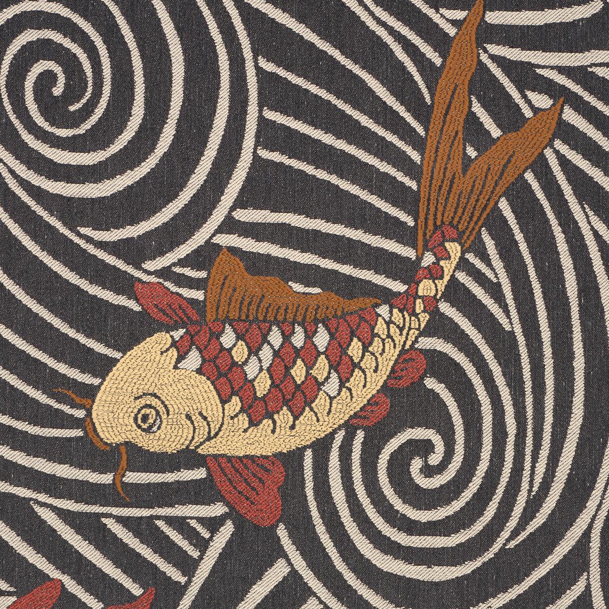 Schumacher Koi Fish Midnight Fabric 85590