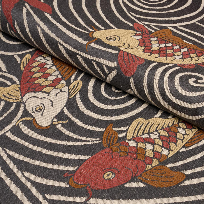 Schumacher Koi Fish Midnight Fabric Sample 85590