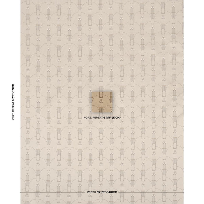 Schumacher Swanson Scallop Pewter Fabric 85600