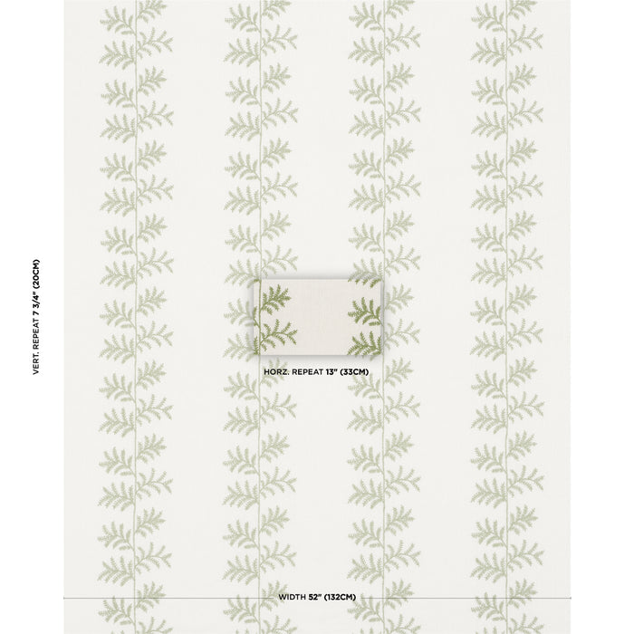 Schumacher Eloise Embroidery Sage Fabric Schumacher 85630