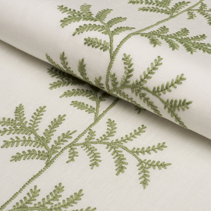 Schumacher Eloise Embroidery Sage Fabric Schumacher 85630