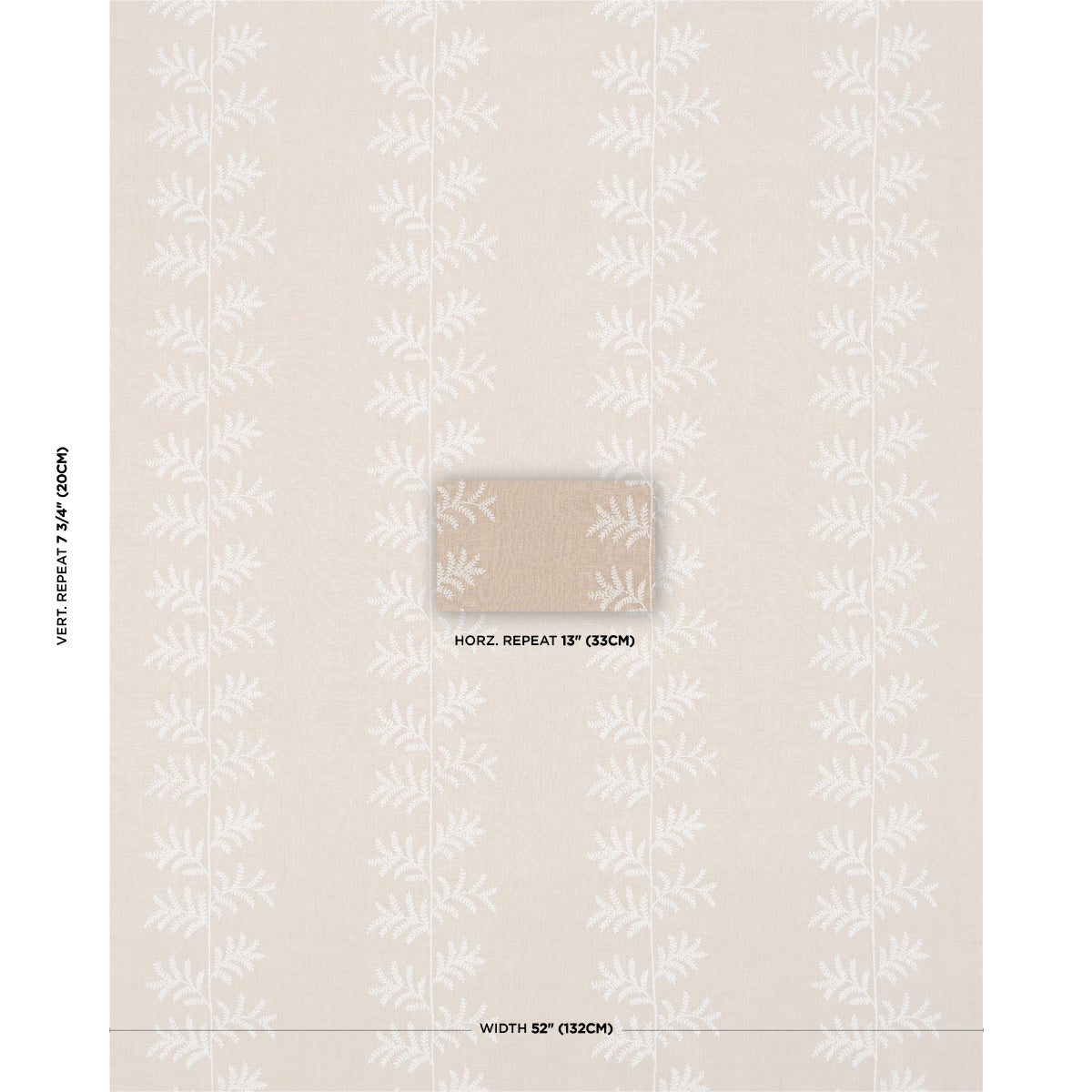 Schumacher Eloise Embroidery Natural Fabric Schumacher 85631