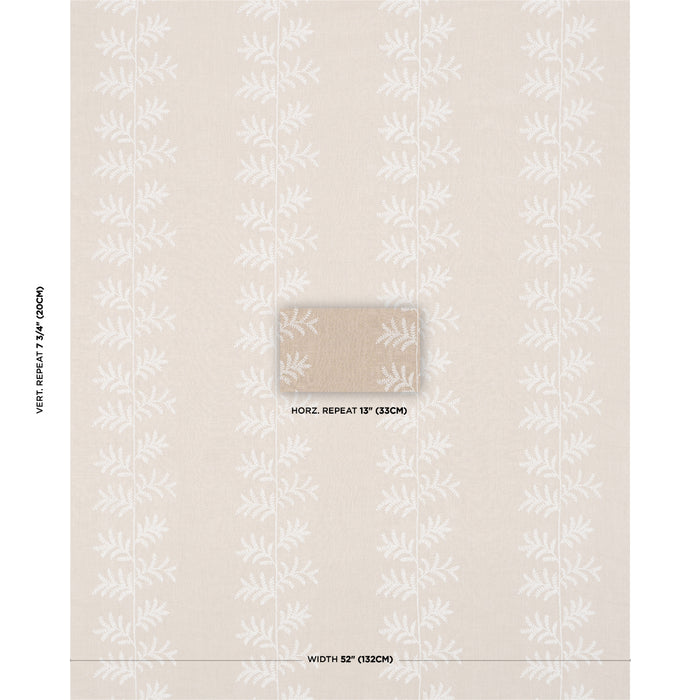 Schumacher Eloise Embroidery Natural Fabric Schumacher 85631