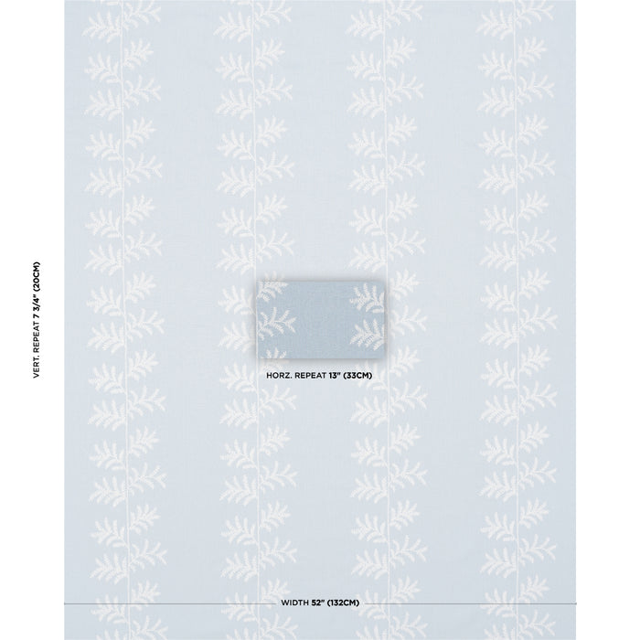 Schumacher Eloise Embroidery Sky Fabric Sample 85632