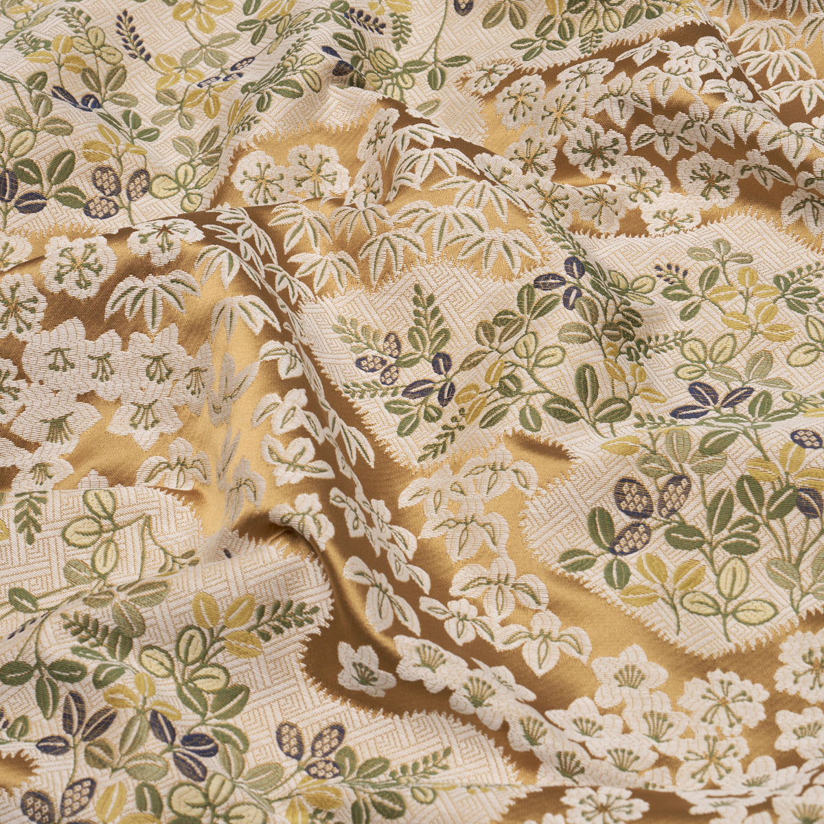 Schumacher Chequer Hand Block Trim Green Trim Sample 85450