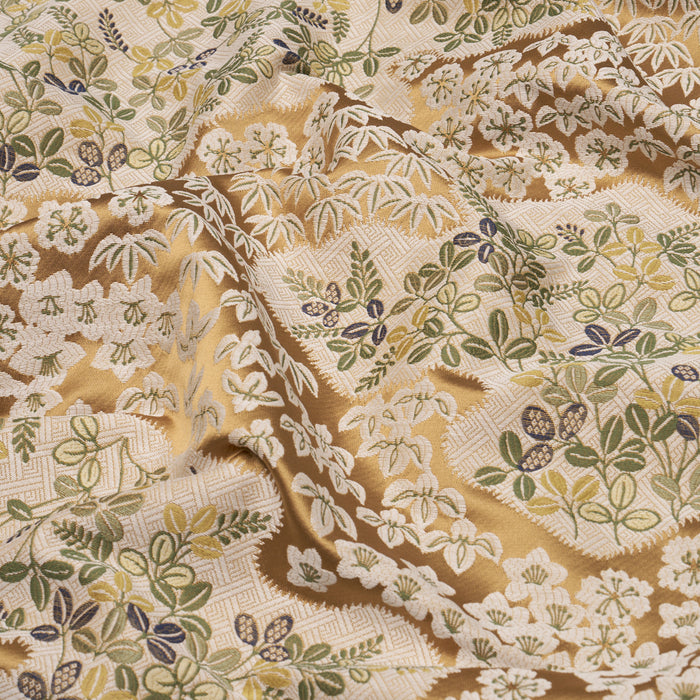 Schumacher Chequer Hand Block Trim Green Trim Sample 85450