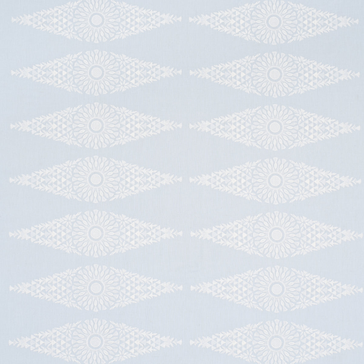 Schumacher Tasmin Embroidery Soft Blue Fabric Sample 85671
