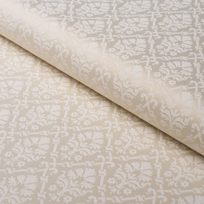 Schumacher Grant Damask Ivory Fabric 85723