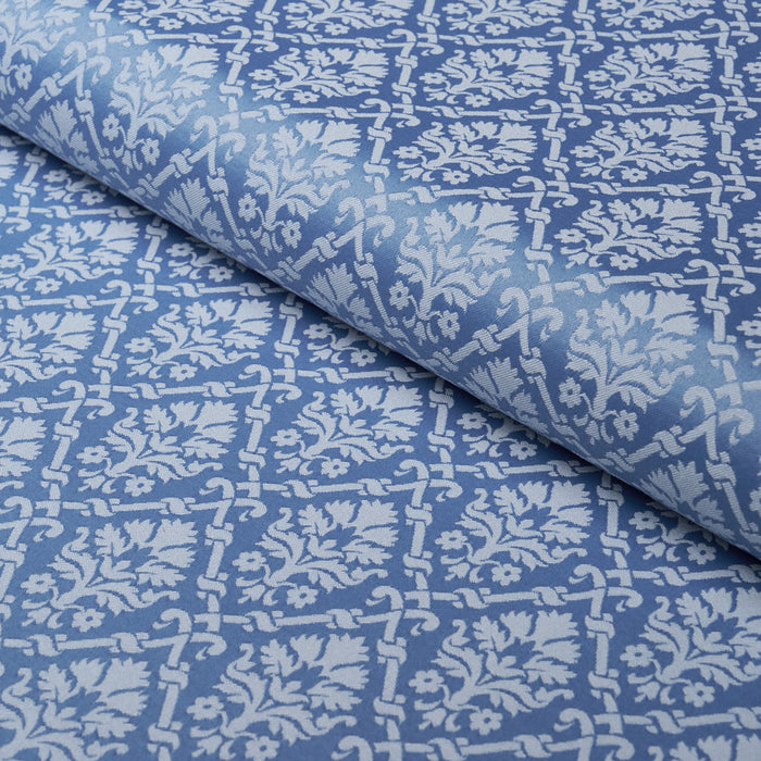 Schumacher Grant Damask Cobalt Fabric 85724