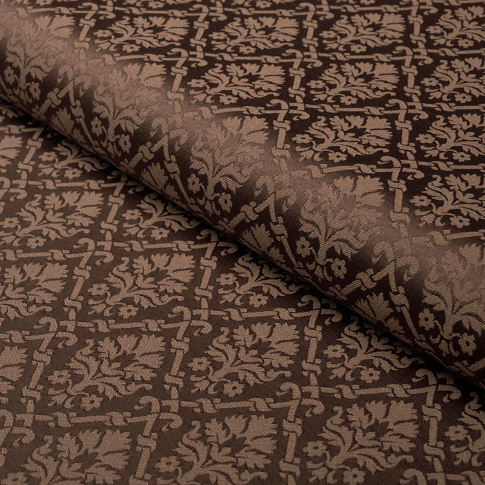 Schumacher Grant Damask Brown Fabric 85725