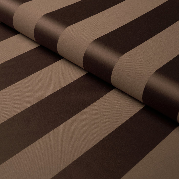 Schumacher Roosevelt Awning Stripe Brown Fabric 85743