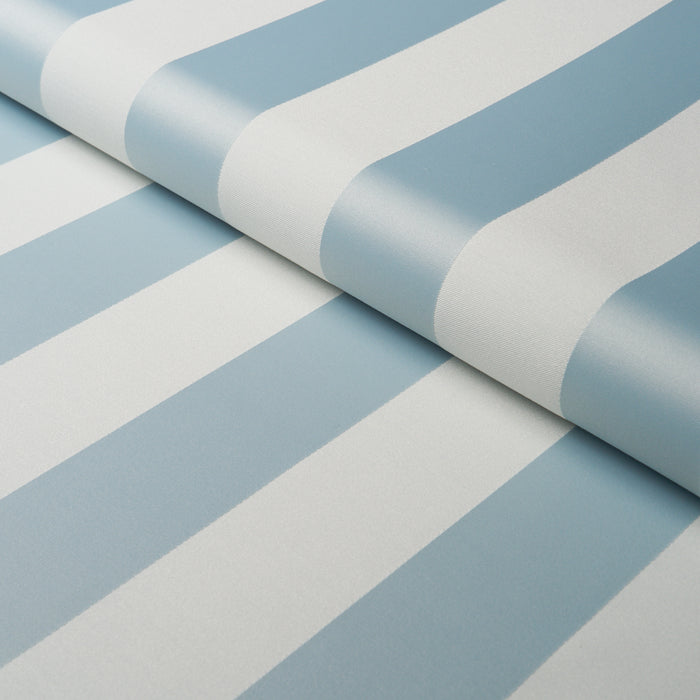 Schumacher Roosevelt Awning Stripe Robin'S Egg Fabric 85744