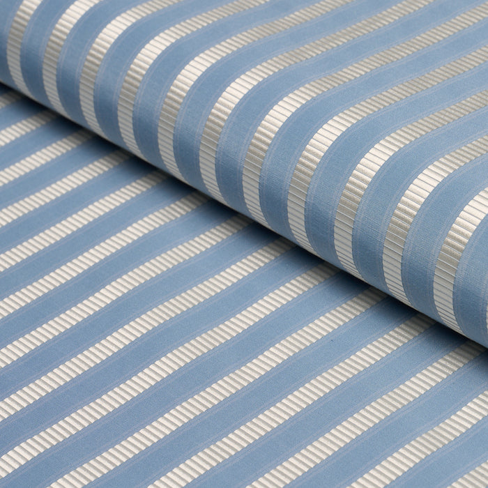 Schumacher Lincoln Small Stripe Blue Fabric 85760