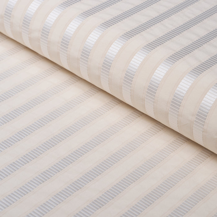 Schumacher Lincoln Small Stripe Ivory Fabric 85764