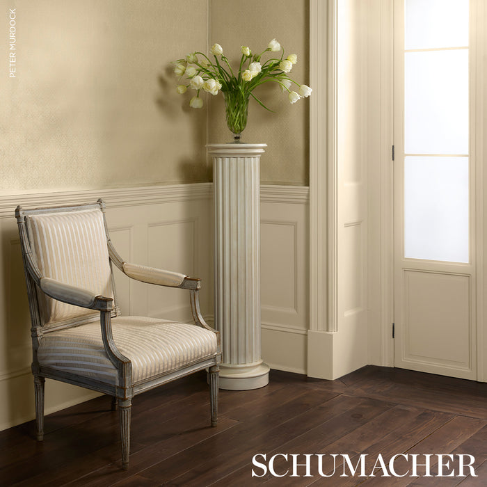 Schumacher Lincoln Small Stripe Ivory Fabric 85764