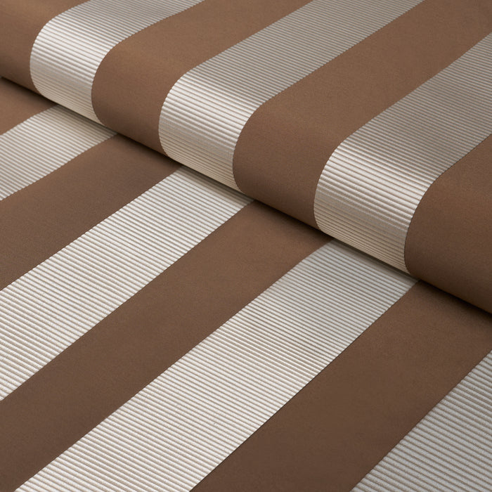 Schumacher Madison Wide Stripe Brown Fabric 85773