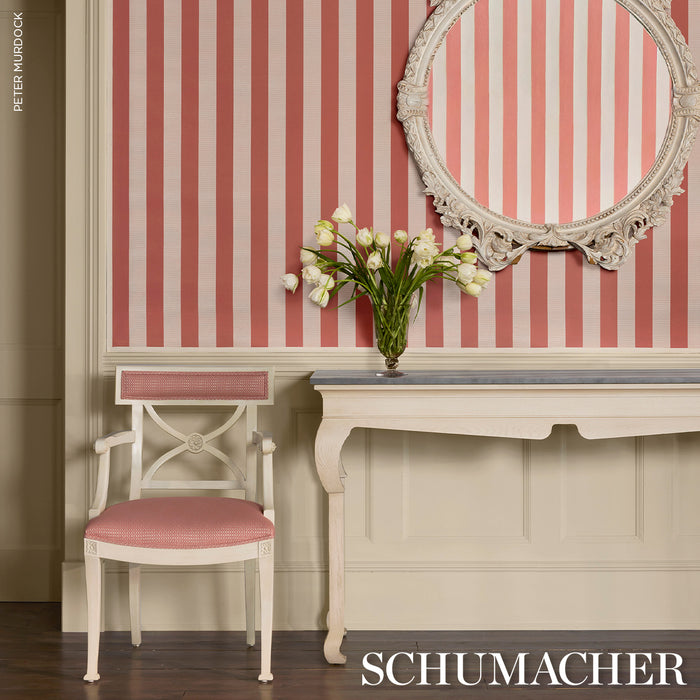 Schumacher Madison Wide Stripe Pink Fabric Sample 85774