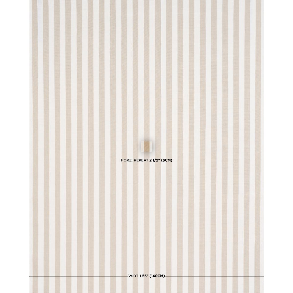 Schumacher Hanson Indoor/Outdoor Stripe Sand Fabric Sample 85800