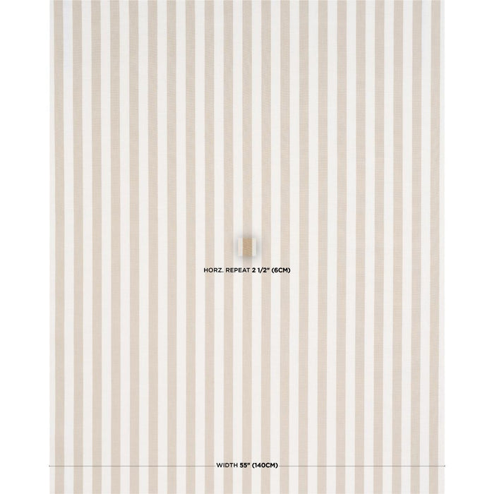 Schumacher Hanson Indoor/Outdoor Stripe Sand Fabric Sample 85800