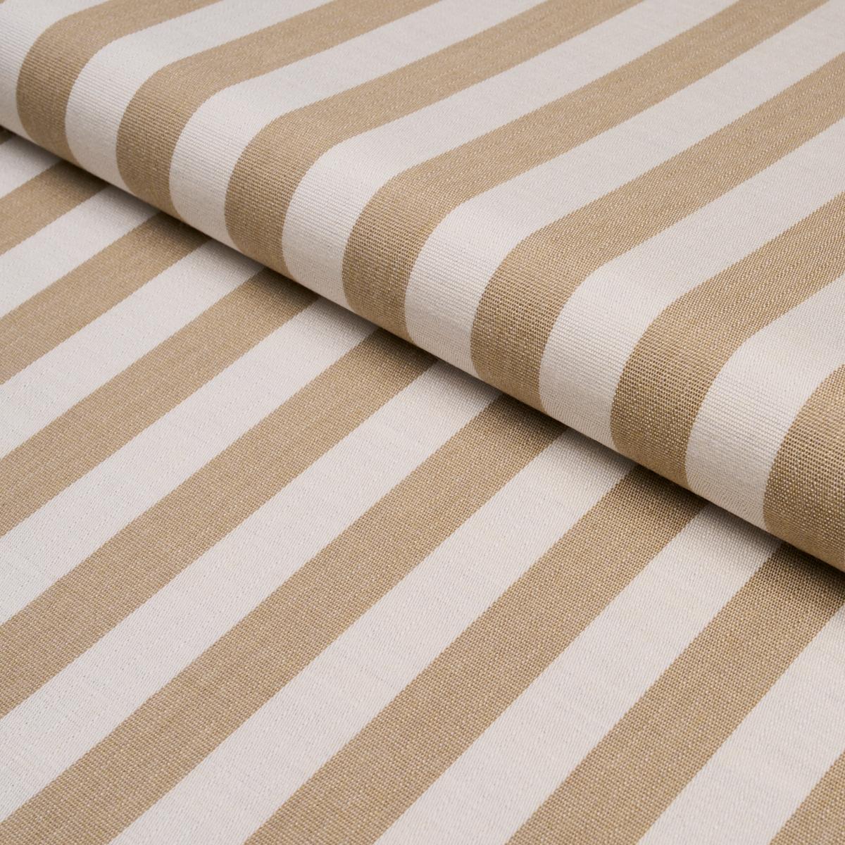 Schumacher Hanson Indoor/Outdoor Stripe Sand Fabric Sample 85800