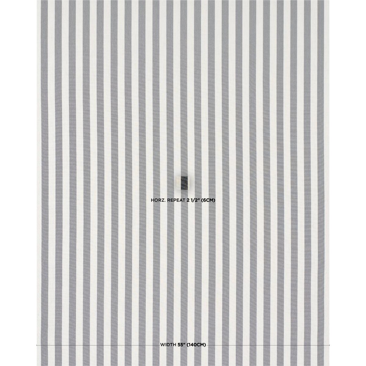 Schumacher Hanson Indoor/Outdoor Stripe Black Fabric Sample 85804