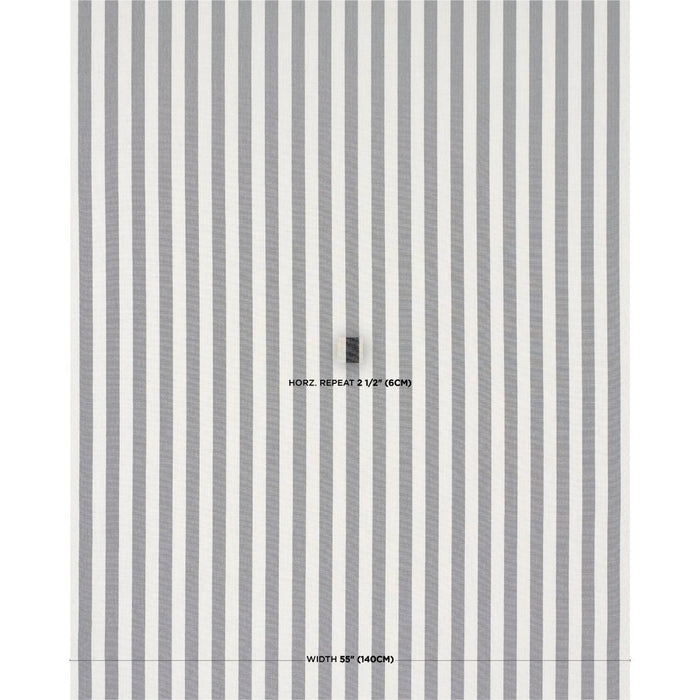 Schumacher Hanson Indoor/Outdoor Stripe Black Fabric Sample 85804