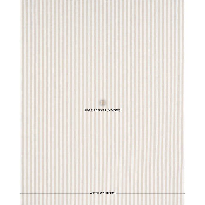 Schumacher Hanson Indoor/Outdoor Stripe Narrow Sand Fabric 85810
