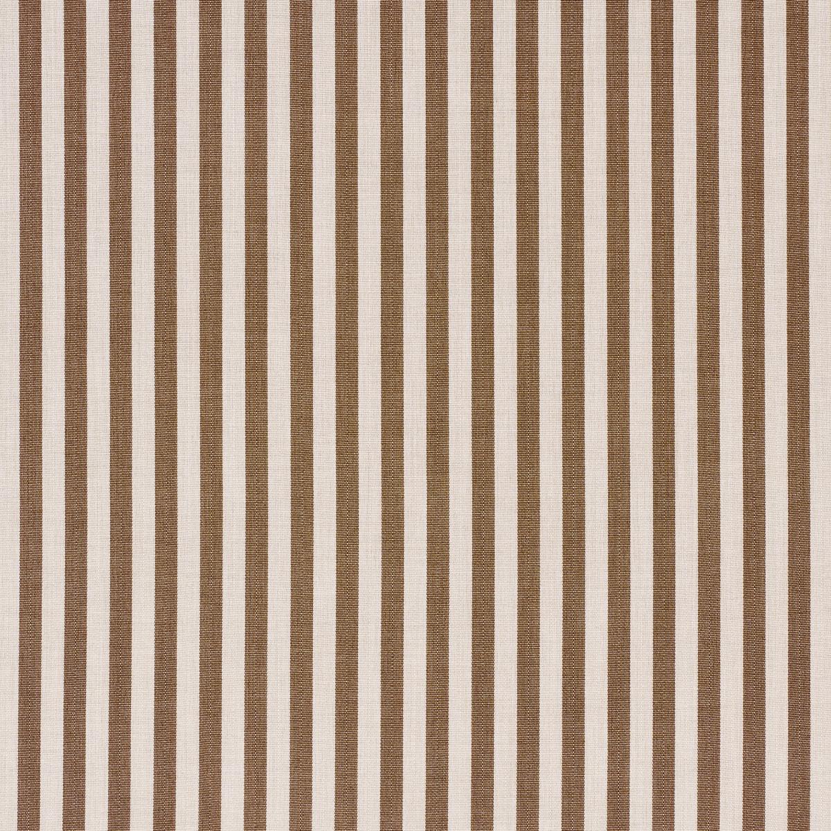 Schumacher Hanson Indoor/Outdoor Stripe Narrow Brown Fabric 85811