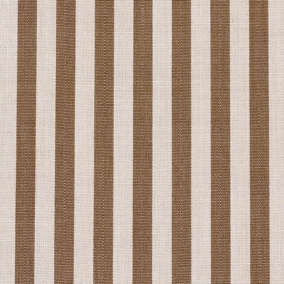 Schumacher Hanson Indoor/Outdoor Stripe Narrow Brown Fabric 85811