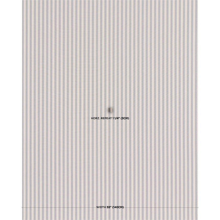 Schumacher Hanson Indoor/Outdoor Stripe Narrow Carbon Fabric Sample 85812