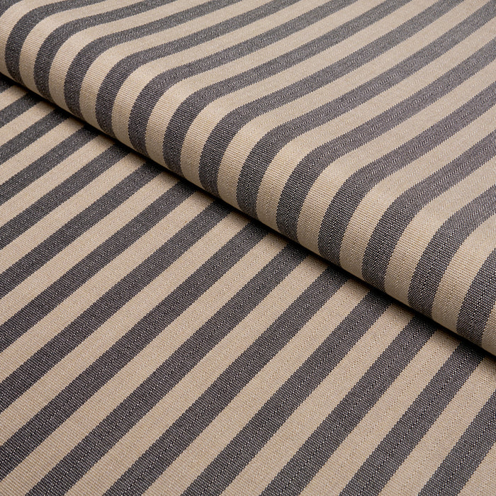 Schumacher Hanson Indoor/Outdoor Stripe Narrow Carbon Fabric Sample 85812