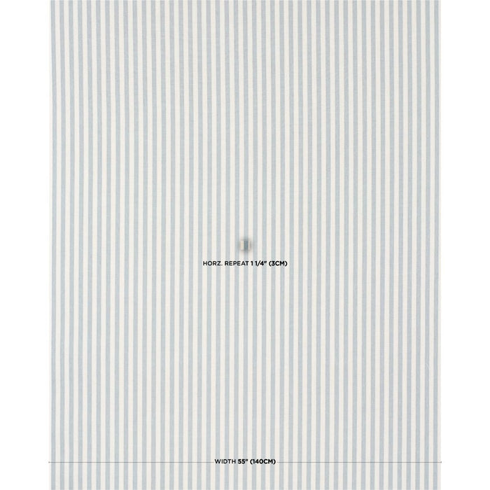 Schumacher Hanson Indoor/Outdoor Stripe Narrow Teal Fabric 85813