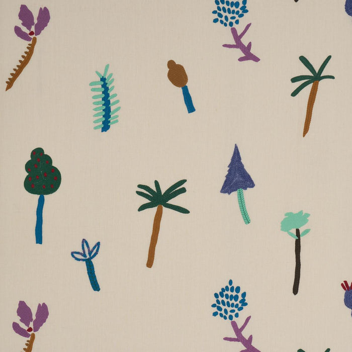 Schumacher Tropical Trees Brown Fabric Sample 85850