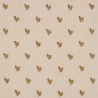 Schumacher Betsy's Chicken Embroidery Natural Fabric 85950