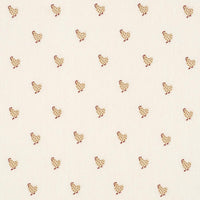 Schumacher Betsy's Chicken Embroidery Ivory Fabric 85951
