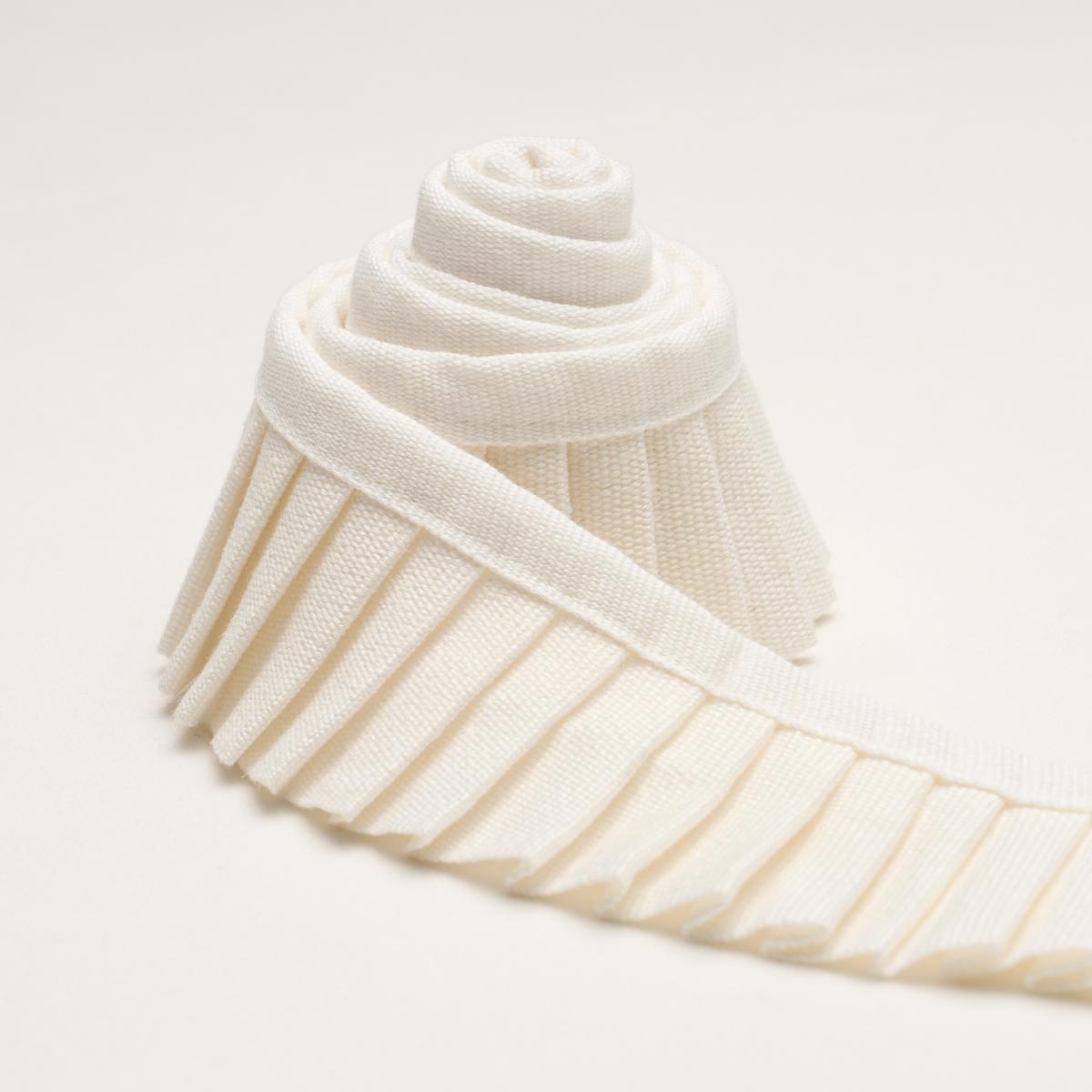 Schumacher Clara Pleated Tape Ivory Trim 85962