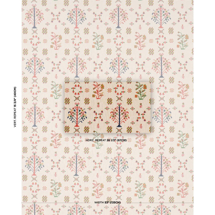 Schumacher Fairview Cross Stitch Embroidery Multi Fabric 85980