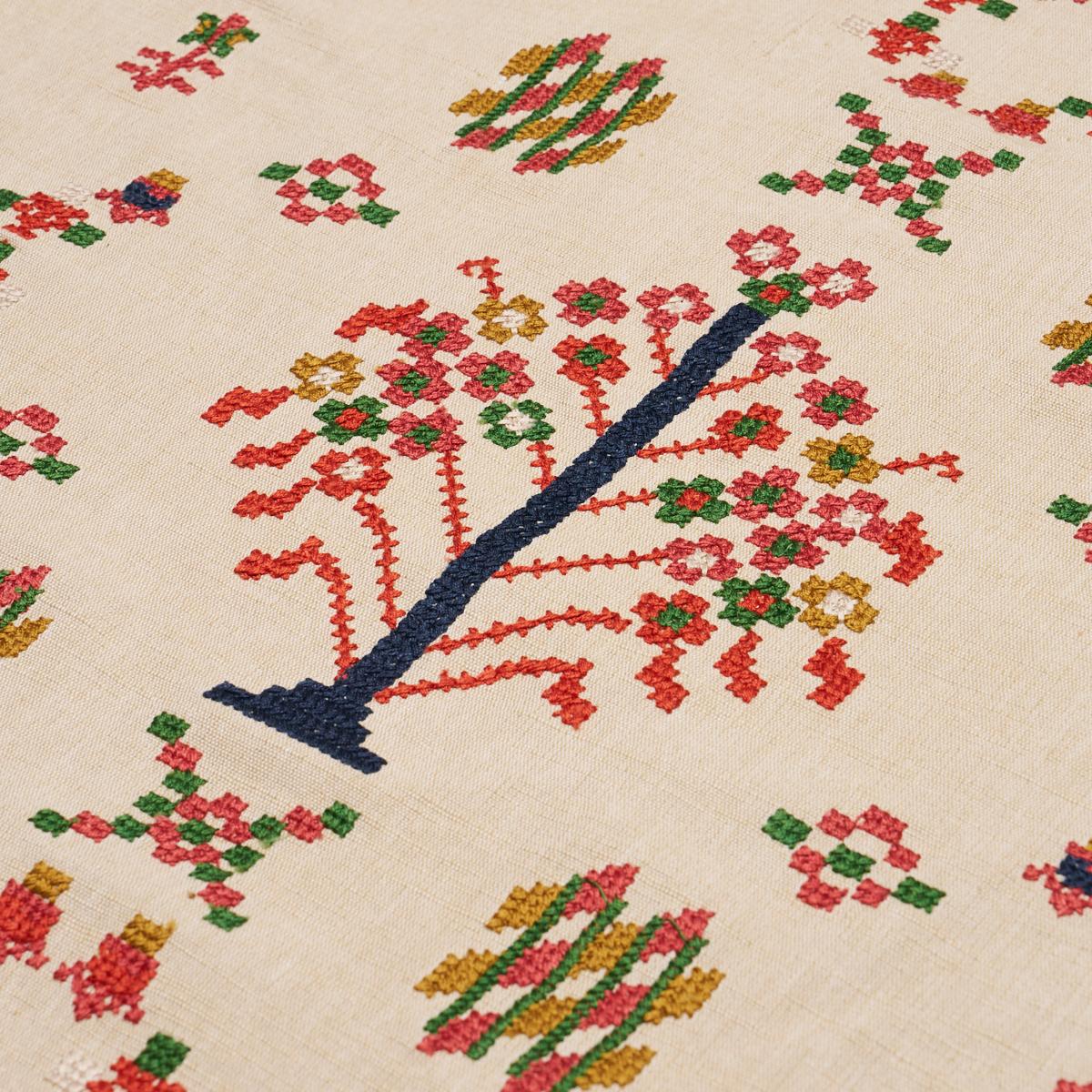 Schumacher Fairview Cross Stitch Embroidery Multi Fabric 85980